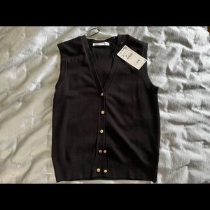 ZARA Basic knit vest black